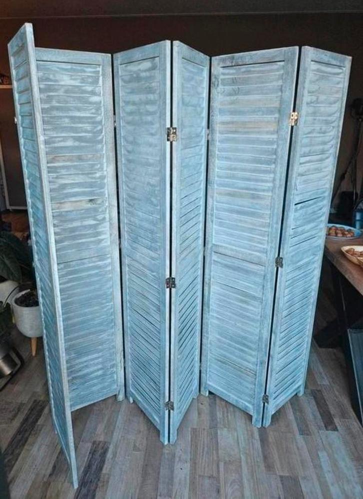 1 kamerscherm, 130 euro, 210x165 cm hout,oud grijs., Huis en Inrichting, Woonaccessoires | Kamerschermen, Ophalen
