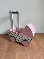 Houten Poppenwagen - Roze & Wit, Ophalen, Gebruikt, Meisje