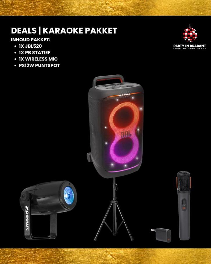 Karaoke DEAL | Partybox, geluid en licht | PIB, Hobby en Vrije tijd, Feestartikelen | Verhuur, Nieuw, Ophalen