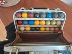 Koffertje met verschillende vintage (midget) golf ballen, Sport en Fitness, Golf, Ophalen of Verzenden, Gebruikt, Bal(len), Overige merken