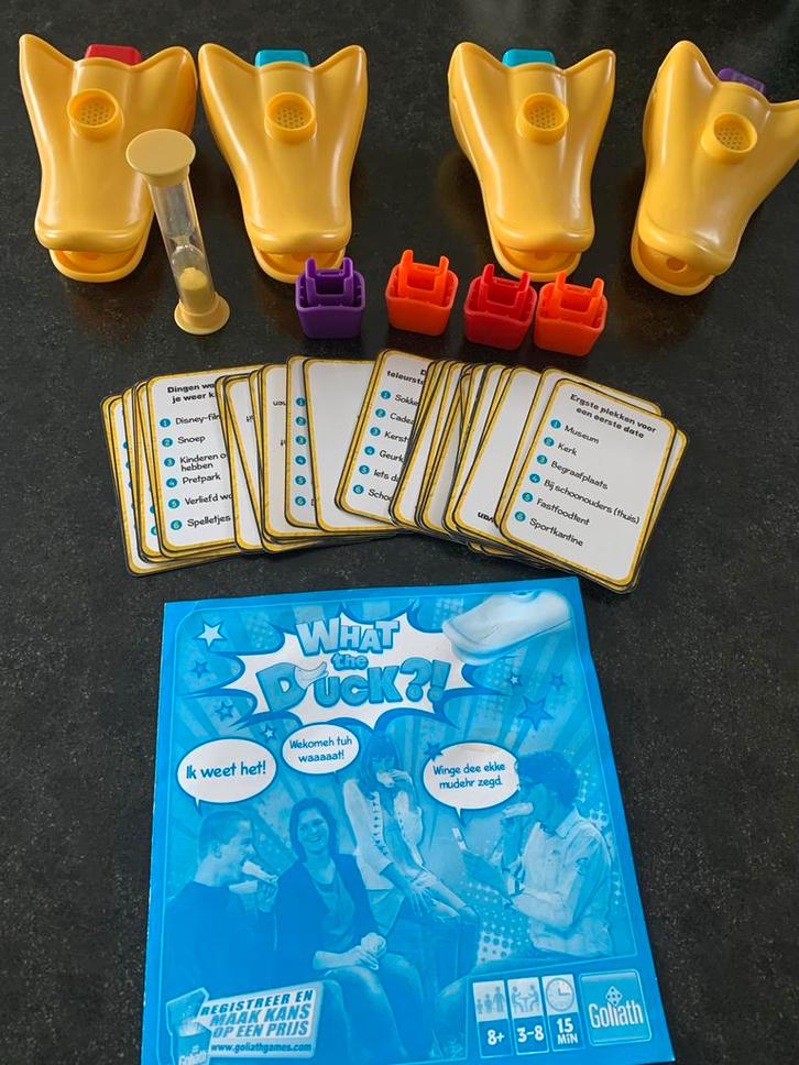 What the Duck - Goliath Gezelschapsspel (3-8 spelers), Hobby en Vrije tijd, Gezelschapsspellen | Bordspellen, Gebruikt, Drie of vier spelers