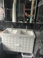 Badkamermeubel dubbele wasbak met spiegelkast Ikea, Ophalen, 100 tot 150 cm, Overige typen, Zo goed als nieuw