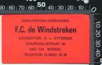 Sticker: Zaalvoetbalvereniging De Windstreken - Boekel, Verzamelen, Stickers, Sport, Ophalen of Verzenden