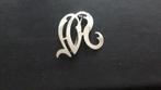 Zilveren broche letter M, Ophalen of Verzenden, Zo goed als nieuw, Zilver