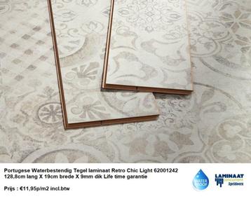 Portugese Waterbestendig Laminaat Retro Chic Light €11,95m2 beschikbaar voor biedingen