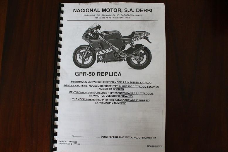 Derbi GPR50 Replica 2000 parts list teile katalog, Fietsen en Brommers, Handleidingen en Instructieboekjes, Ophalen of Verzenden