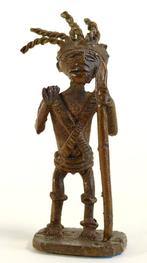 Beeldje brons. Ashanti of Benin. Krijger met speer, Antiek en Kunst, Kunst | Niet-Westerse kunst, Ophalen of Verzenden