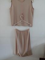 2 delig rok onderkniel.71cm +blouse Rio M elast beige NIEUW, Maat 38/40 (M), Beige, Nieuw, Ophalen of Verzenden
