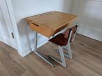 Vintage school tafeltje met stoeltje, Ophalen, Gebruikt, Tafel(s) en Stoel(en)