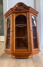 Art Deco eikenhouten vitrinekastje, Huis en Inrichting, Met deur(en), Eikenhout, Zo goed als nieuw, Minder dan 25 cm
