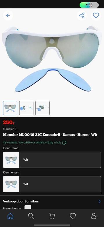 Moncler zonnebril(ski) dames met wisselglas beschikbaar voor biedingen