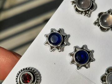 Vanoli 925 zilveren oorbellen oorknopjes met saffier beschikbaar voor biedingen