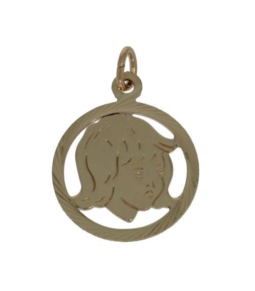Kinderkopje 14 karaats gouden meisje ketting hanger nieuw, Sieraden, Tassen en Uiterlijk, Kettinghangers, Nieuw, Goud, Goud, Overige voorstellingen