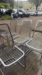 Chromen Eetkamerstoelen - Set van 4, Huis en Inrichting, Stoelen, Gebruikt, Overige kleuren, Ophalen of Verzenden, Vier
