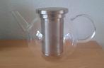 Theepot Jenaer Glas RVS Deksel En Zeef 1L, Ophalen, Glas of Glazen, Overige stijlen, Glas