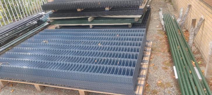 75 m dubbelstaafmat Zware kwaliteit - 163cm Grijs B-keus, Tuin en Terras, Tuinhekken en Hekwerk, Nieuw, Dubbelstaafmat hekwerk