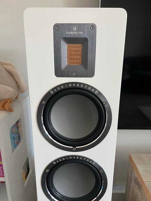 Audiovector QR3 set met QR-Sub - Satijnwit, Audio, Tv en Foto, Luidsprekers, Zo goed als nieuw, Subwoofer, 120 watt of meer, Overige merken