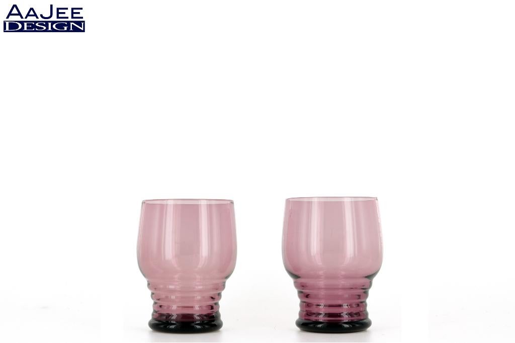 2 Kristalunie Maastricht – W.J Rozendaal – Glaasjes amethist, Ophalen of Verzenden, Gebruikt, Overige typen