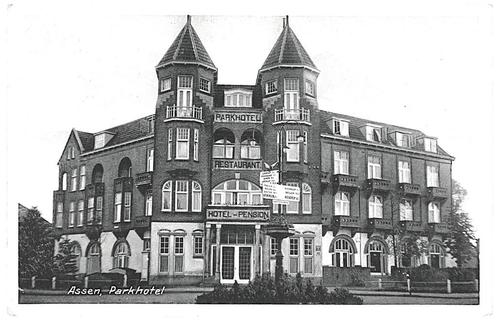 962384	Assen	Park hotel Restaurant	jr 30	Zegel verwijderd	Zi, Verzamelen, Ansichtkaarten | Nederland, Gelopen, Drenthe, 1920 tot 1940