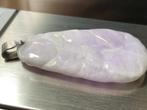 Lavendel jadeiet jade hanger (FEI CUI) met platina hangoog, Verzenden, Goud, Hanger, Met edelsteen