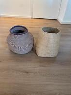 Rieten gevlochten manden handgemaakt in Afrika, Huis en Inrichting, Woonaccessoires | Schalen en Manden, Ophalen of Verzenden