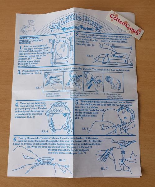 My Little Pony G1 - Instructie Salon + Kaartje CC  - Hasbro, Kinderen en Baby's, Speelgoed | My Little Pony, Gebruikt, Ophalen of Verzenden