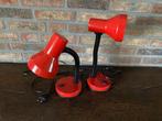 Vintage set van 2 rood metalen  bureau/nachtlampjes, Ophalen of Verzenden