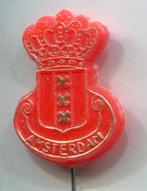 Wapen Amsterdam rood plastic speldje ( L_031 ), Verzamelen, Speldjes, Pins en Buttons, Verzenden, Zo goed als nieuw, Transport