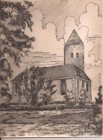 Slochteren Kerk Tekening Sievers 50/60er jaren, Antiek en Kunst, Ophalen of Verzenden