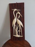 Vintage jaren 60 plaat met kraanvogels 40x16 cm, Antiek en Kunst, Ophalen of Verzenden
