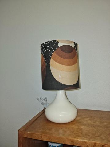 Vintage retro bruin ecru lampenkap diameter 15 cm beschikbaar voor biedingen