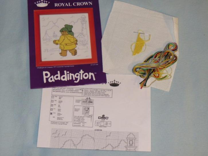 Borduurpakketje Paddington incl. naald, stramien en garen, Hobby en Vrije tijd, Borduren en Borduurmachines, Zo goed als nieuw