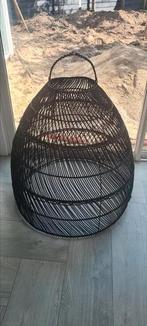 HK living lampenkap zwart riet/rotan 73 cm!!, Ophalen
