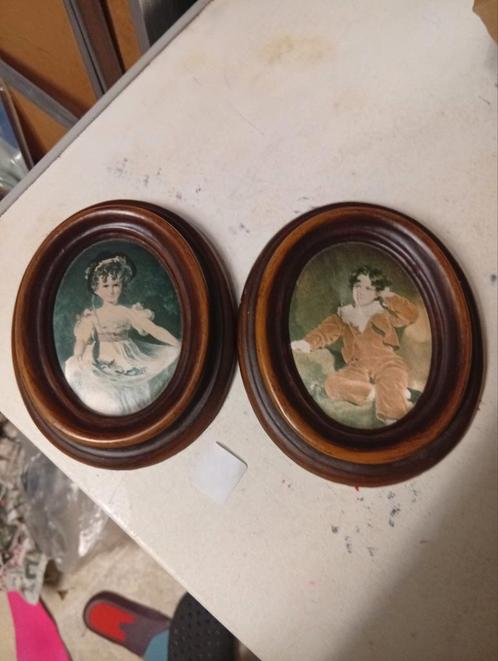 Vintage Ovalen Lijstjes met Kinderportretten, Antiek en Kunst, Kunst | Schilderijen | Klassiek, Ophalen of Verzenden
