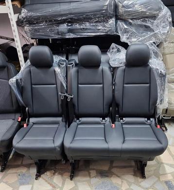 stoelen zwart lederen 2+1 mercedes vito taurer 447 alcantra  beschikbaar voor biedingen