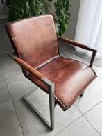 6 stoelen van Goossens, Huis en Inrichting, Stoelen, Ophalen, Gebruikt, Bruin, Leer