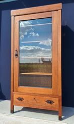 Antieke vintage eiken vitrinekast, Art Deco style, kast, Huis en Inrichting, Kasten | Vitrinekasten, Ophalen, Eikenhout, Gebruikt