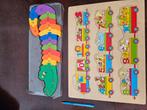 Grote houten puzzels met cijfers, Ophalen of Verzenden, 10 tot 50 stukjes, Zo goed als nieuw