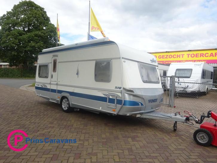 Fendt Platin 510 Met Vaste Luifel en Mover, Caravans en Kamperen, Caravans, Bedrijf, tot en met 4, 1000 - 1250 kg, Fendt, 7 tot 8 meter