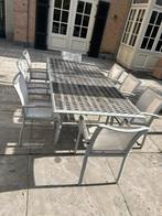 Tuinset incl 8 stoelen 230x110cm bij 75cm hoog, Ophalen, Gebruikt, 8 zitplaatsen