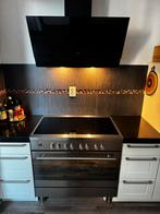 Inductie kookplaat + Afzuigkap - Mat Zwart, Ophalen, Zo goed als nieuw, Inbouw, Inductie