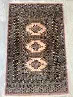 Handgeknoopt Afghaanse tapijt  Roze/Zwart/Geel - 120 x 76 cm, 100 tot 150 cm, Zwart, Zo goed als nieuw, Rechthoekig