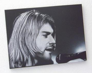 Nirvana Kurt Cobain Schilderij op een metalen plaat beschikbaar voor biedingen
