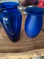 prachtige vazen blauw, Huis en Inrichting, Woonaccessoires | Vazen, Ophalen, Blauw, Minder dan 50 cm, Glas