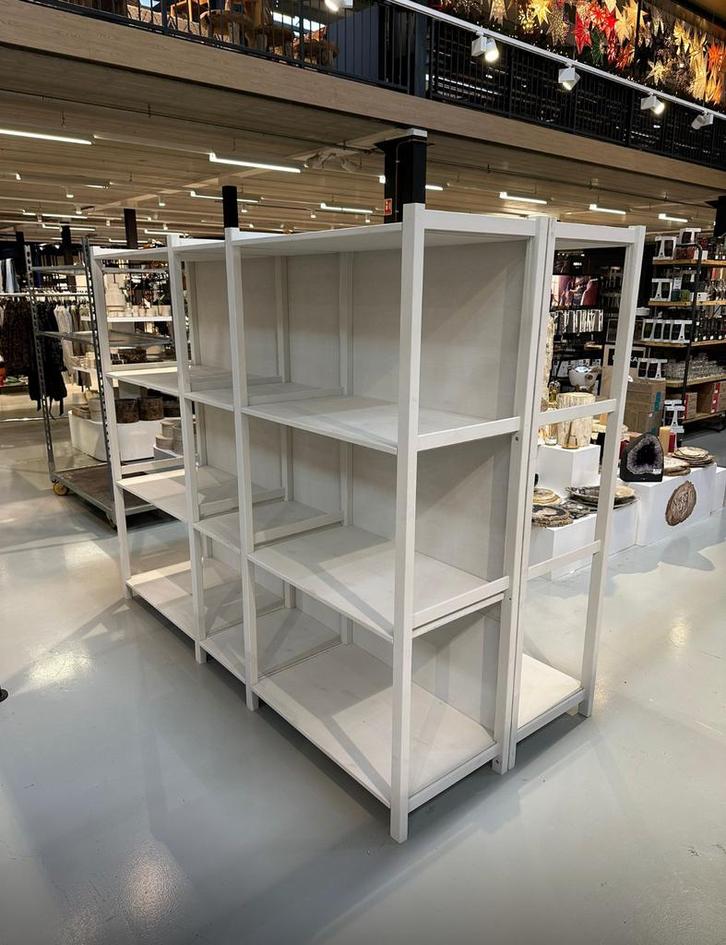 Houten Stellingkasten ivar Witte Crème schappen vakken kast, Huis en Inrichting, Kasten | Stellingkasten, Gebruikt, Ophalen