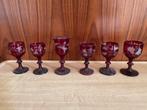 Boheemse Antieke Borrelglaasjes - Set van 6, Antiek en Kunst, Antiek | Glas en Kristal, Ophalen of Verzenden