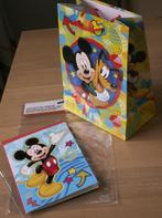 Cadeauset Mickey Mouse 3 delig tasje en kaart met enveloppe, Nieuw, Mickey Mouse, Ophalen of Verzenden