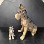 2 Vintage Schnauzer terriër hond Goebel, h30 en h 13, Ophalen of Verzenden, Zo goed als nieuw, Dier