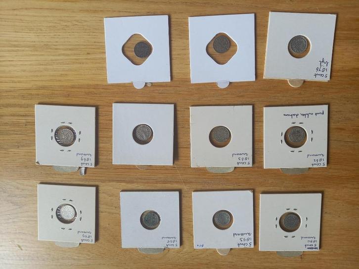 Complete serie 5 cent Willem 3 III 1850-1887 incl.1853!, Postzegels en Munten, Munten | Nederland, Setje, 5 cent, Koning Willem III