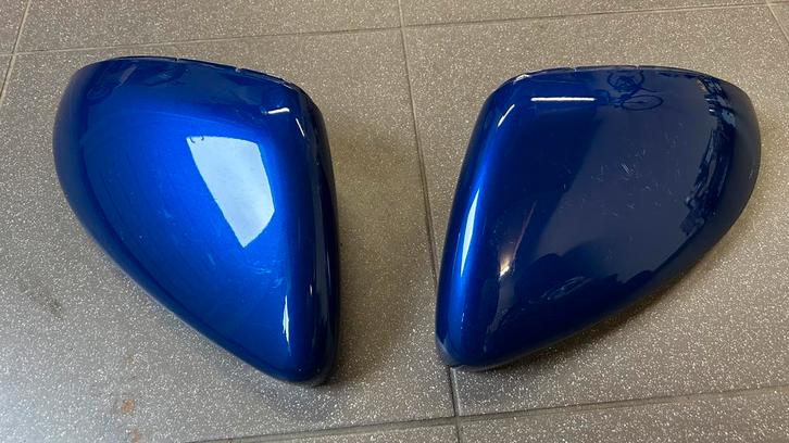 Volkswagen Golf 7 VII Set Originele Spiegelkappen Lapiz Blue, Auto-onderdelen, Spiegels, Volkswagen, Gebruikt, Ophalen of Verzenden